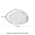 Irregular white plaster jewelry display tray in cloud shape with 19.5cm length - Small Gypsum Irregular Tray Long Strip