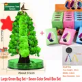 Magic crystal growing Christmas tree kit with large green tree and small boxes - Large Green + Small Multicolor Box / Bag + Box