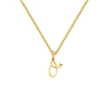 Gold-plated letter O pendant necklace with small heart accent on a box chain - Letter O (XL-82-4)