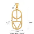 Golden geometric pendant charm with round ring and triangle design for DIY jewelry - Gold-Geometric Rune