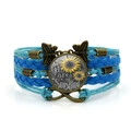 Bracelet tressé bleu You Are My Sunshine avec charms infini et papillon en bronze antique - You Are My Sunshine Tournesol / Bleu