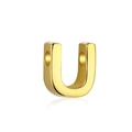 Golden S925 silver U-shaped initial heart pendant charm with a high-polish finish - Gold DY130025 (U)