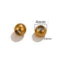 4mm gold plated stainless steel spacer bead with 0.8mm hole for jewelry making - Round Bead 4x0.8 - Gold