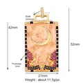 La Luna Tarot Moon Pendant in Gold-Plated Copper with Colorful Zirconia Inlays - M075884-1