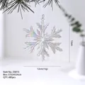 Iridescent acrylic snowflake Christmas ornament hanging on a pine branch, 12cm size - Iridescent Snowflake