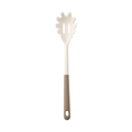 White silicone pasta server with light brown handle, heat-resistant kitchen utensil - Pasta Server