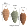 Handmade crochet strawberry fruit baskets in beige, sage green and auburn colors - 3-Piece Set (Apricot + Sage Green + Deep Russet) / Combination Style