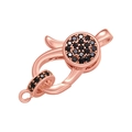 Rose gold jewelry clasp with micro-pave black cubic zirconia stones for DIY necklaces - Rose Gold with Black Zirconia