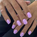 Glossy lavender short press-on nails featuring a minimalist solid purple color finish - Lavender Purple (XL-52-10)
