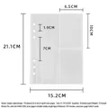 A5 4-pocket clear binder sleeve with detailed size labels for photo card storage - Thickened Multi-Grid Inner Pages