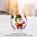 Bicchiere a uovo da 540ml in vetro trasparente con Babbo Natale e albero di Natale - 540ml / Portauovo Babbo Natale