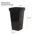 Small black rectangular acrylic flower bucket with dimensions 10.5x17x27.5cm for florists - Black Plastic Bucket (Small)