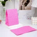 Mini rose red paper gift bag with white polka dots for festive party packaging - Rose Red with White Dots