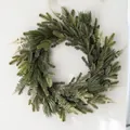 Realistic artificial green wreath made of pine needles and fern for home wall decor - Style B (50cm Wreath) / 50cm/0.5kg