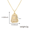 Collana con ciondolo lettera M in oro con bordo in zirconi e smalto bianco - M Oro Ciondolo Solo (Senza Catena)