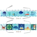 Sea Life theme double-sided baby cloth book with marine animals and ribbon ties - Undersea World Theme (1910-2)