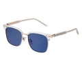 Retro gepolariseerde zonnebril met halve rand blauwe glazen en helder gouden montuur - Transparant Goud Frame Blauwgrijze Lens