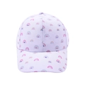 Lavender kids baseball cap with colorful rainbow print and curved brim on white background - White Rainbow Baseball Cap