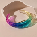 Retro colorful gradient acrylic geometric bangle with vibrant resin texture - Colorful Smooth Open Style (43#)