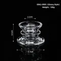 Bougeoir minimaliste en verre transparent mesurant 3,5 cm de haut et 5,7 cm - Style Poli Lisse