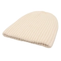 Berretto invernale da donna in maglia a coste bianco crema con morbida texture calda - Taglia unica / Beige