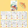 Kids watercolor painting book with 10 jungle animal pages and built-in pigment palettes - Delicious Moment