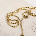 Collana minimalista in acciaio inossidabile dorato con perle di riso e chiusura a moschettone - Oro
