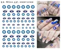 Detail der blauen Evil-Eye-Nagelsticker mit französischem 3D-Präge-Maniküre-Effekt - WG838