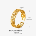 Anillo geométrico ajustable de acero inoxidable chapado en oro 18K de 1,7g - Dorado