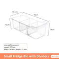 Transparent PET fridge organizer bin with 3 compartments and handles 40x16.5x14cm - Small Basket with Divider - PP