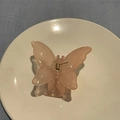 Pink jelly butterfly hair claw clip made of translucent resin for elegant styling - Pink