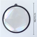 Rainbow sun catcher crystal prism window decoration with black frame 5 inch diameter - TYSC001: Optical Rainbow Prism Round