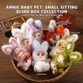 Plush bunny-eared dolls collection in a woven basket with vintage props - Annie Baby Series (074-3) / Random One