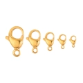 Polierte goldene Karabinerverschlüsse aus Edelstahl in fünf Größen für DIY-Schmuck - 9mm / Gold