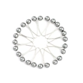 Set di 10 spille per sciarpa con perle grigie a forma di U su sfondo bianco puro - Colore Grigio(XZ4255)