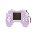 Mini retro handheld game console keychain in lavender purple with functional buttons - Macaron Purple