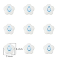 White star ceramic smile beads for DIY jewelry making with 15mm size dimensions - Five-Petal Flower White Smiley