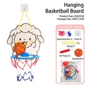 Indoor Basketballkorb-Set mit Schaf-Motiv für Kinder inklusive Ball und Pumpe - [OPP-Beutel] Schaf - Hängendes Basketballbrett