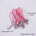 Laccetto per cellulare rosa con moschettone in metallo argento e lunghezza totale di 6,5 cm - Cinghie Per Cellulari Color Rosso Rosato - 1 Dozzina (100 Cinghie)