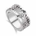 US 12 / Silver with Center Stones