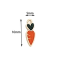 Cute orange enamel carrot alloy charm for DIY jewelry, 16mm height with gold metal edges - Carrot (Orange)