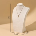 34cm height beige mannequin bust for necklace display with dimensions and golden jewelry - H-Type 35cm Beige