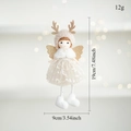 Plush Christmas angel doll ornament with glitter antlers in cream and light brown - Antler Girl / Khaki