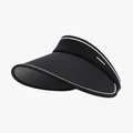 Black foldable UV visor with white trim and COOLKNIT breathable fabric for outdoor sports - Adjustable / Black