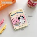 Mini A7 Spiralnotizbuch mit süßem Cartoon-Hund und rosa-gelbem Farbverlauf-Cover - 3# Kuchen Hund (Liniert)