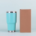 30oz turquoise stainless steel insulated tumbler with lid and gift box packaging - Lake Blue