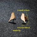 Golden stainless steel bird stud earrings showing dimensions of 1.2cm height and 2g weight - 095 Bird Silhouette / Rose Gold