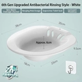 Antibacterial white sitz bath for postpartum care with wall hook and ergonomic design - [PP] Solid White + Hook