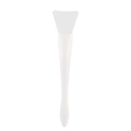 Flat fan-shaped soft silicone face mask brush with long white handle for skincare - White (White Handle + White Head)
