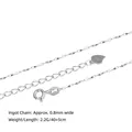925 sterling silver 0.8mm curb chain necklace with S925 heart tag and lobster clasp - Yuanbao Chain